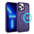 For iPhone 13 Pro Hardware Lens Protection MagSafe Magnetic PC Hybrid TPU Phone Case(Purple) - 1