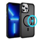 For iPhone 13 Pro Max Hardware Lens Protection MagSafe Magnetic PC Hybrid TPU Phone Case(Black) - 1