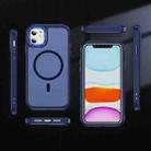 For iPhone 11 Hardware Lens Protection MagSafe Magnetic PC Hybrid TPU Phone Case(Blue) - 2
