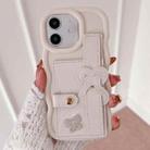 For iPhone 11 Wristband Leather Love Holder Card Bag Phone Case(White) - 1