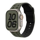 For Apple Watch 46mm / 49mm / 45mm / 44mm Three-color Reverse Buckle Silicone Watch Band(Green Black) - 1
