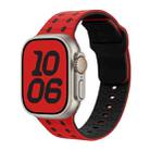 For Apple Watch 42mm / 41mm / 40mm / 38mm Three-color Reverse Buckle Silicone Watch Band(Red Black) - 1
