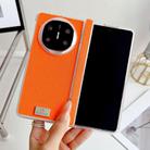 For Huawei Mate X6 Transparent Edge Spring Axis Litchi Texture Phone Case(Orange) - 2