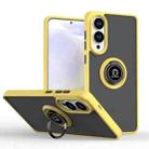 For Samsung Galaxy S25 Edge 5G Q Shadow 1 Series TPU + PC Phone Case with Ring(Yellow) - 1