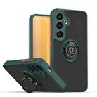 For Samsung Galaxy S25+ / S24+ 5G Q Shadow 1 Series TPU + PC Phone Case with Ring(Dark Green) - 1