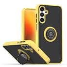 For Samsung Galaxy M15 5G / F15 5G Q Shadow 1 Series TPU + PC Phone Case with Ring(Yellow) - 1