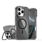 For iPhone 16 Pro Plating Gradient Discolor MagSafe Phone Case with Holder(Black) - 1