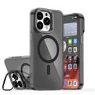 For iPhone 15 Pro Max Plating Gradient Discolor MagSafe Phone Case with Holder(Black) - 1