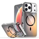For iPhone 17 Pro Max Plating Gradient Discolor MagSafe Phone Case with Holder(Black) - 1