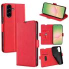For Samsung Galaxy A56 5G Ultra-thin Voltage Side Buckle Horizontal Flip Leather Phone Case(Red) - 1