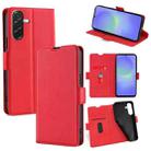 For Samsung Galaxy A36 5G Ultra-thin Voltage Side Buckle Horizontal Flip Leather Phone Case(Red) - 1