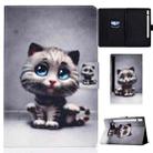 For Samsung Galaxy Tab S8 / Galaxy Tab S7 T870 Colored Drawing Horizontal Flip Leather Case with Holder & Card Slots & Sleep / Wake-up Function(Pet Cat) - 1