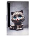 For Samsung Galaxy Tab S8 / Galaxy Tab S7 T870 Colored Drawing Horizontal Flip Leather Case with Holder & Card Slots & Sleep / Wake-up Function(Pet Cat) - 2