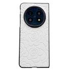 For OPPO Find N5 Impression Camellia Pattern Protective Phone Case(White) - 1