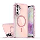 For Samsung Galaxy S23 FE 5G Plating Gradient Discolor MagSafe Phone Case with Holder(Pink) - 1