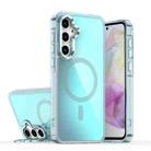 For Samsung Galaxy S23 FE 5G Plating Gradient Discolor MagSafe Phone Case with Holder(Blue) - 1