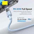 Baseus Display 20W Type-C to 8 Pin Fast Charging Cable, Length:2m(Blue) - 3
