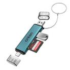Onten OTN-CR537S 5 in 1 Type-C to USB with Micro SD/TF Card Reader(Pine Green) - 1