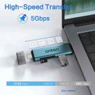 Onten OTN-CR537S 5 in 1 Type-C to USB with Micro SD/TF Card Reader(Pine Green) - 2