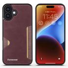 For iPhone 16 Plus Forwenw F5 Series Integrated Card Bag Phone Case(Red) - 1