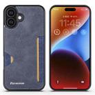 For iPhone 16 Forwenw F5 Series Integrated Card Bag Phone Case(Blue) - 1