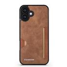 For iPhone 16 Forwenw F5 Series Integrated Card Bag Phone Case(Brown) - 2