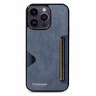 For iPhone 14 Pro Max Forwenw F5 Series Integrated Card Bag Phone Case(Blue) - 2