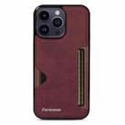 For iPhone 14 Pro Max Forwenw F5 Series Integrated Card Bag Phone Case(Red) - 2