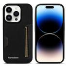For iPhone 14 Pro Forwenw F5 Series Integrated Card Bag Phone Case(Black) - 1