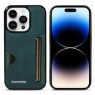 For iPhone 14 Pro Forwenw F5 Series Integrated Card Bag Phone Case(Green) - 1