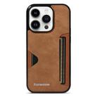 For iPhone 14 Pro Forwenw F5 Series Integrated Card Bag Phone Case(Brown) - 2