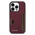 For iPhone 14 Pro Forwenw F5 Series Integrated Card Bag Phone Case(Red) - 2