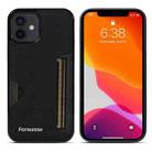For iPhone 12 Forwenw F5 Series Integrated Card Bag Phone Case(Black) - 1