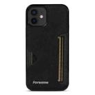 For iPhone 12 Forwenw F5 Series Integrated Card Bag Phone Case(Black) - 2
