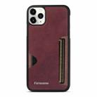 For iPhone 11 Pro Max Forwenw F5 Series Integrated Card Bag Phone Case(Red) - 2