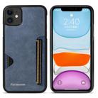 For iPhone 11 Forwenw F5 Series Integrated Card Bag Phone Case(Blue) - 1