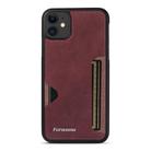 For iPhone 11 Forwenw F5 Series Integrated Card Bag Phone Case(Red) - 2