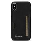 For iPhone X / XS Forwenw F5 Series Integrated Card Bag Phone Case(Black) - 2