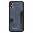 For iPhone X / XS Forwenw F5 Series Integrated Card Bag Phone Case(Blue) - 2