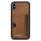 For iPhone X / XS Forwenw F5 Series Integrated Card Bag Phone Case(Brown) - 2