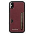 For iPhone X / XS Forwenw F5 Series Integrated Card Bag Phone Case(Red) - 2