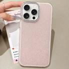 For iPhone 15 Pro Rhinestone-Embedded Camera Frame Glitter Full Coverage Phone Case(Pink) - 1
