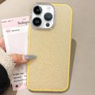 For iPhone 13 Pro Max Rhinestone-Embedded Camera Frame Glitter Full Coverage Phone Case(Yellow) - 1