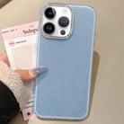 For iPhone 13 Pro Rhinestone-Embedded Camera Frame Glitter Full Coverage Phone Case(Blue) - 1