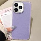 For iPhone 11 Pro Max Rhinestone-Embedded Camera Frame Glitter Full Coverage Phone Case(Purple) - 1