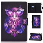 For Samsung Galaxy Tab S8 / Galaxy Tab S7 T870 Colored Drawing Horizontal Flip Leather Case with Holder & Card Slots & Sleep / Wake-up Function(Owl) - 1