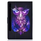For Samsung Galaxy Tab S8 / Galaxy Tab S7 T870 Colored Drawing Horizontal Flip Leather Case with Holder & Card Slots & Sleep / Wake-up Function(Owl) - 3