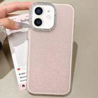 For iPhone 11 Rhinestone-Embedded Camera Frame Glitter Full Coverage Phone Case(Pink) - 1