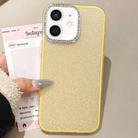 For iPhone 11 Rhinestone-Embedded Camera Frame Glitter Full Coverage Phone Case(Yellow) - 1