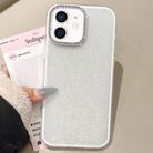 For iPhone 11 Rhinestone-Embedded Camera Frame Glitter Full Coverage Phone Case(White) - 1